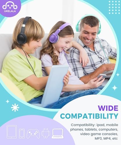 C3 Kids Foldable Wired Headphones – Lightweight On-Ear Design with Adjustable Headband for Optimal Comfort – Ideal for School, Home, and Travel – 3.5 mm Jack Compatible with Tablets and Laptops – Safe Sound Experience with Volume Limiter for Young Listeners