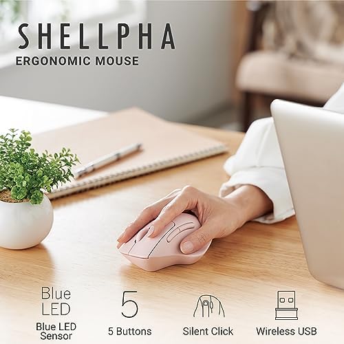 Elevate Your Productivity with the ELECOM Wireless Ergonomic Mouse – Silent Click, 2000 DPI Precision, 20-Month Battery Life, and Stylish White Design for PCs, Macs, and Laptops – Perfect for Home or Office Use