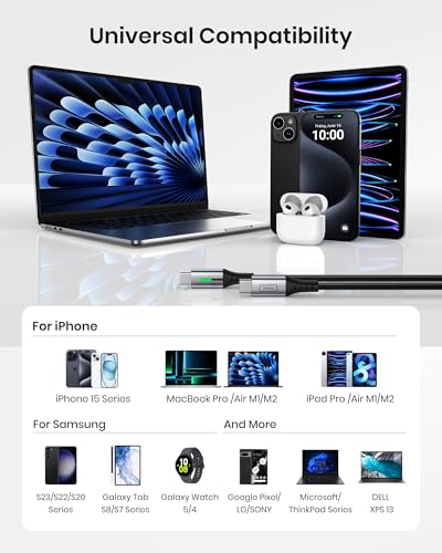 INIU USB-C Cable, [6.6ft, Blue] 2-Pack USBC Cable for iPhone 16 15 Pro Max/Plus, Samsung Galaxy S22 Ultra Note 10, Pixel 7a, MacBook, iPad, and More – Enhanced Compatibility and Speed