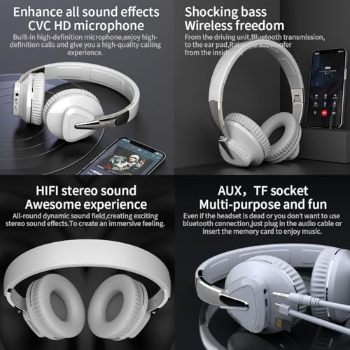 Revolutionary Wireless Bluetooth Over-Ear Headphones – V5.0 for Exceptional Lossless Audio, Ergonomic Comfort, 24-Hour Playtime, and HD Microphone for Clear Calls – Perfect for Gym, Gaming, and Mobile Use – Unmatched Sound Experience for Active Lifestyles
