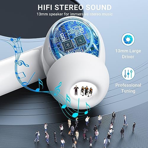 Elevate Your Audio Experience with Aoslen Wireless Earbuds – 2024 Hi-Fi Stereo Headphones Featuring 4 ENC Noise-Canceling Microphones, 42-Hour Playtime & Bluetooth 5.3 Connectivity – Perfect for Android & i OS Users, Sleek Design with LED Power Display for Ultimate Convenience