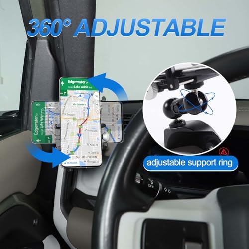 Phone Holder Compatible with Land Rover Defender 90 110 130 2020-2023, 360° Adjustable Dash Left Side Phone Mount Holder for All Smartphones (Style B) – Enhanced Compatibility and Speed