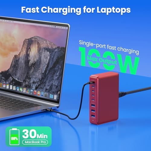 Power Up in Style: 300 W Ga N IV 8-Port USB-C Charging Hub – Fast PD 100 W Charger for Mac Book, i Phone 16/15/14, and Galaxy Devices – Ultimate Compact Charging Solution for Home and Travel Efficiency – Multi-Device Compatibility with Rapid Charging Capability – Engineered for Professionals and Tech Enthusiasts – Stay Powered Anywhere with This Versatile Charging Station