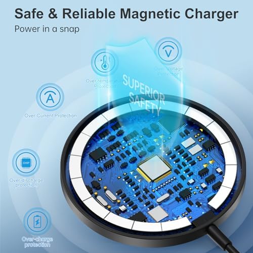 Elevate Your Charging Experience: Premium Magnetic Wireless Charger for i Phone 16/15/14/13/12 with 20 W USB-C Adapter – Fast, Elegant, and Versatile Charging Stand/PAD in Luxurious Gold – Enhanced Compatibility for Pro Max, Plus, Mini Models with 5 ft Cable for Ultimate Flexibility