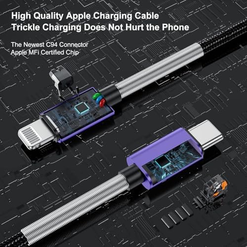 10-Foot Apple MFi Certified USB C to Lightning Charging Cable – Dual Pack High-Speed i Phone Charger for 14/13/12 Series and i Pad – Durable Long Charging Cord for Ultimate Convenience and Flexibility