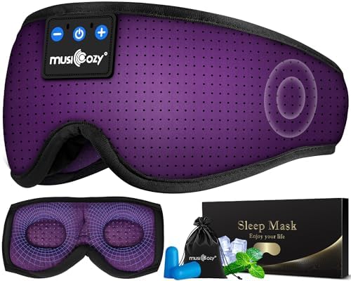 Ultimate Bluetooth Sleep Mask with High-Definition Sound: Perfect for Side Sleepers Seeking Unmatched Comfort and Entertainment – Experience Enhanced Connectivity, Crisp Audio, and Stylish Relaxation for Restful Nights and Mindful Moments – Ideal Gift for Music Lovers and Meditative Souls