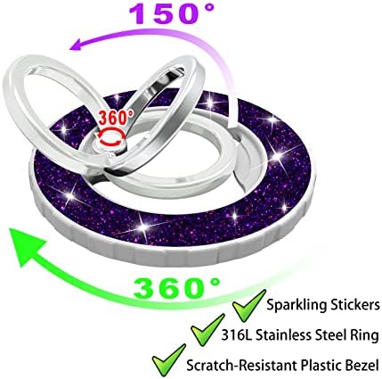 Magnetic Phone Ring Holder Stand – Adjustable Finger Grip with Enhanced Stability and Style for i Phone 12-15 Series – Collapsible Kickstand with Superior 80% Magnetic Strength, Sleek Blue Design for Wireless Charging Compatibility – Ultimate Protection and Versatile Angle Adjustment for Seamless Use