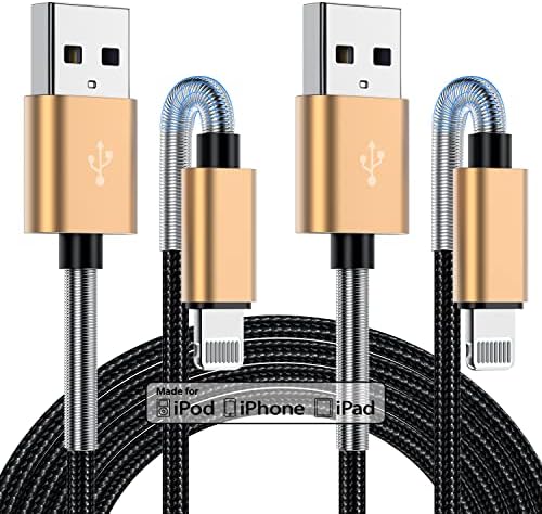 10-Foot Apple MFi Certified USB C to Lightning Charging Cable – Dual Pack High-Speed i Phone Charger for 14/13/12 Series and i Pad – Durable Long Charging Cord for Ultimate Convenience and Flexibility