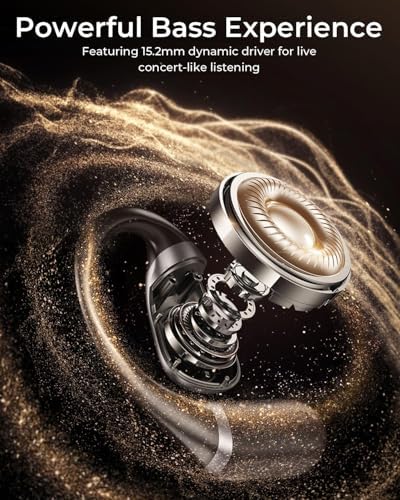 Revolutionize Your Workouts with Premium Bluetooth 5.4 Open Ear Sports Earbuds – True Wireless Freedom, IPX6 Water-Resistant Design, Ergonomic Fit for Secure Comfort, 5-Hour Playtime, and Smart Charging Case for Enhanced Athletic Performance and Connectivity