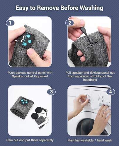 Navly Ultra-Comfort Bluetooth Sleep Headband – Innovative Wireless Headphones with Ultra-Thin Speakers for Effortless Relaxation, Yoga, and Fitness – Ideal Gift for Men & Women Seeking Versatile Comfort and Quality Sound Experience