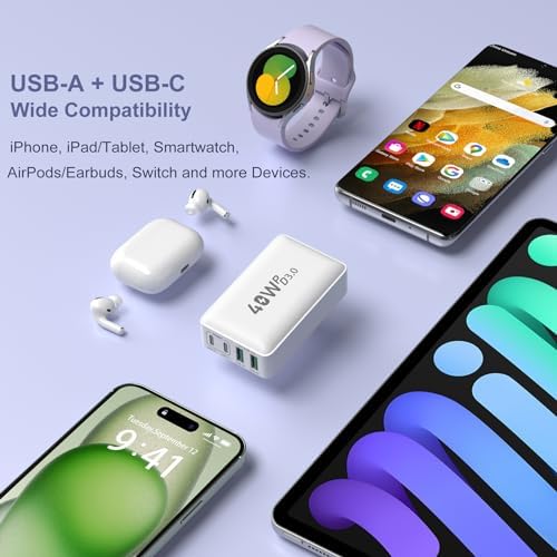 OKRAY 3-Pack 40 W USB-C Wall Charger with Foldable Plug – Compact Multiport Power Adapter for Rapid Device Charging – Perfect for i Phone 16/15/14/13/12 Pro, i Pad, Air Pods, and Apple Watch – Features Quick Charge & Power Delivery 3.0 for Safe, Efficient Power Management – Ultimate Travel Companion for Busy Lifestyles