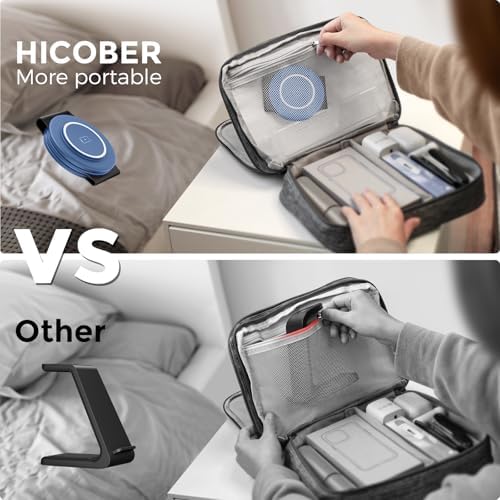 Hicober 3-in-1 Magnetic Wireless Charging Station for i Phone 15, Apple Watch, and Air Pods – Ultra-Fast 18 W Portable Travel Charger with Foldable Design for i Phone 16, 14, 13, 12 Pro/Max/Plus – Optimal Compatibility and Sleek Aesthetics for Effortless Charging Experience