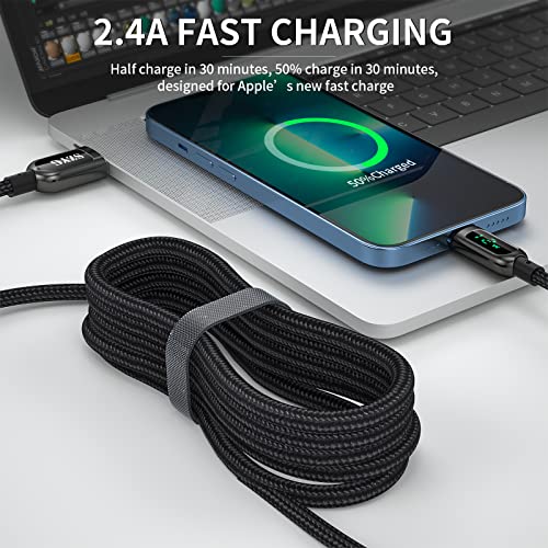 AICase 4 ft Nylon Braided i Phone Charger Cable with LED Charging Indicator – Fast Charge Compatible with i Phone 13, 12 Pro Max, 11, X, and i Pad – Durable Tangle-Free Design for Enhanced Performance and Reliability