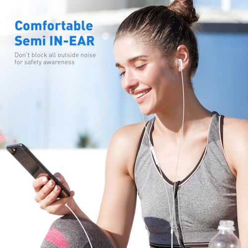 Elevate Your Audio Experience with Pink USB-C Wired Earbuds – Hi-Fi Stereo Sound with Built-in Microphone, Volume Control & Tangle-Free Magnetic Design for i Phone 16/15 Plus & Android Devices – Ideal for Calls, Music, and Podcasts