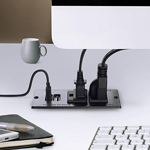 Transform Your Workspace with the Recessed Conference Power Strip Socket – Versatile 2-Outlet Charging Station with Dual USB Ports for Rapid Device Powering and Enhanced Organization in Professional Settings