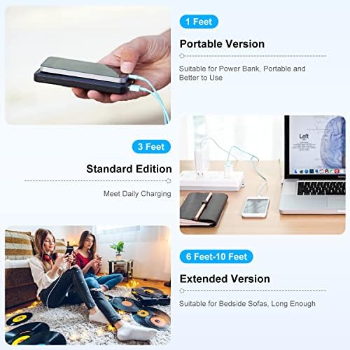 6-Foot Apple MFi Certified Charging Cable – 3 Pack Lightning to USB Cords for Fast Charging i Phone 14/13/12/11/XS/XR/i Pad – Durable Design with Extended Reach for Effortless Device Use – High-Speed, Reliable Connection for Home, Office, and Travel