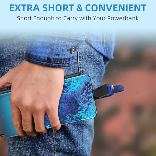 Multi Keychain Charging Cable Travel Portable Charger Cable Magnetic 4 in 1 USB C Cable Compatible with IP 15/15 Pro/ 15 Plus/ 15 Pro Max/MacBook/Galaxy (Lava Black) – Enhanced Compatibility and Speed