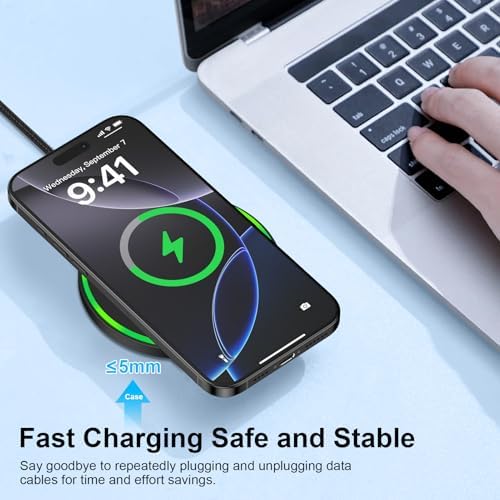 15 W Fast Wireless Charging Pad for Android Devices – Optimal Charging Station for Motorola Moto G Power 2025, razr+, G Stylus 5 G 2024, and Samsung Galaxy S25 Ultra with 18 W Adapter – Sleek Design, Enhanced Compatibility, and Safe Charging Technology