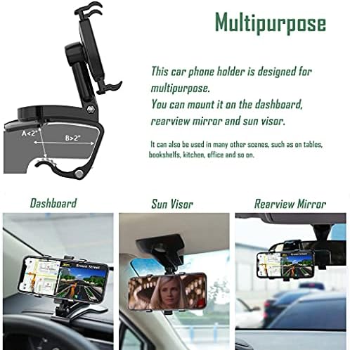 Universal 360-Degree Car Phone Holder Mount – Advanced Dashboard Smartphone Cradle with Secure Clip Design for i Phone, Samsung, Google & More – Effortless Installation & Enhanced Driving Safety for 4 to 7-Inch Devices