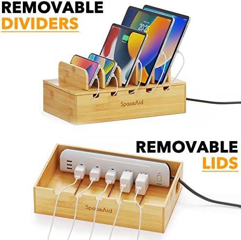 Eco-Friendly Bamboo Multi-Device Charging Station – Sleek Desk Organizer for Phones, Tablets & Laptops with Fast Charging Ports – Minimalist Docking Solution for a Clutter-Free Workspace – Sustainable Tech Accessory for Modern Living Spaces