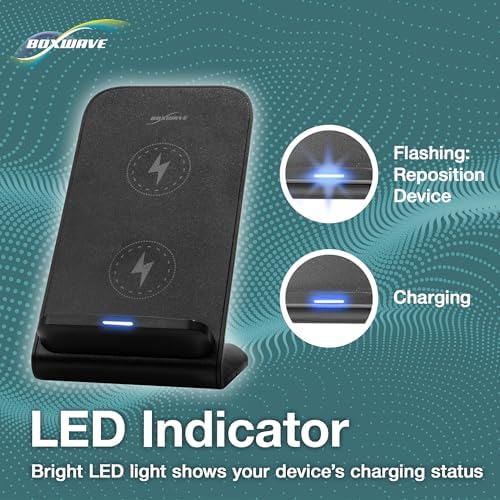 BLU G90 Pro Wireless Quick Charge Dock – 15 W Qi-Certified Ergonomic Charging Stand for Enhanced Desktop Productivity – Jet Black Sleek Design for Effortless Viewing and Fast Power Delivery – Ideal Hassle-Free Charging Solution for Modern Users