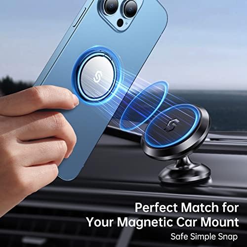 Sparkling 360° Rotation Phone Ring Holder – Bling Bling Finger Kickstand for Enhanced Grip and Stability – Premium Zinc Alloy Design for i Phone, Samsung, Pixel & All Smartphones – Secure Adhesive, Versatile Stand, and Magnetic Car Mount Compatible – Glitter Silver Finish for a Touch of Elegance