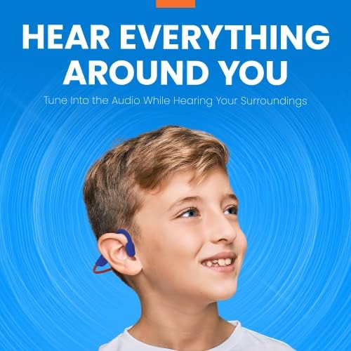 Helix Air Jammers Kids Bluetooth Headphones – Lightweight Open Ear Design for Safe Sound Enjoyment with Volume Limiting Technology, Perfect for Active Young Listeners