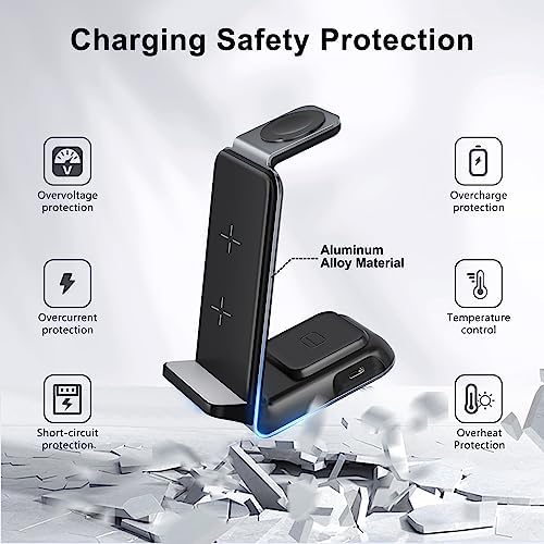 Ultimate Fast Wireless Charging Station for Samsung Devices – Sleek Qi Charger for Galaxy S23 Ultra, Z Flip, Fold 5/4/3, i Phone & More – Efficient Charging for Galaxy Watch 6/5 Pro and Buds – Safe, Tangle-Free Power Solution in White