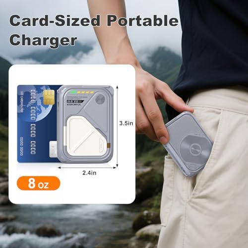 Compact Magnetic Power Bank – P05 Portable Charger with 10000 m Ah Capacity for Fast Wireless Charging, Built-in Cable & Foldable Plug – Perfect Travel Companion for i Phone, Samsung & Android Devices
