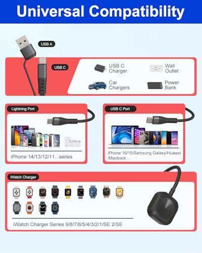 Ultimate 4-in-1 Retractable Charging Cable for Apple Watch – 100 W Fast Charging Solution with Lightning, Micro USB, Type C, and i Watch Ports for i Phone 16/15 & Galaxy Android – Compact, Tangle-Free Design for Effortless Portability and Versatile Power Management