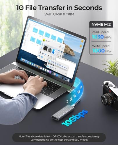 ORICO Dual M.2 NVMe SSD Docking Station – High-Speed USB 3.2 Gen2 Aluminum Adapter for PCIe M-Key & B&M Key SSDs (2230/2242/2260/2280), Tool-Free Design, Up to 4 TB Storage Capacity – Ultimate Performance & Versatility for Tech Enthusiasts