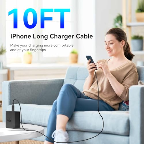 High-Speed 45 W USB-C Wall Charger for i Phone 16 Pro Max – Includes 6 FT Long Charging Cable for Ultimate Flexibility and Rapid Power Boost – Perfect for i Phone 16 Series & Samsung S24 – Compact Design with Advanced Safety Features