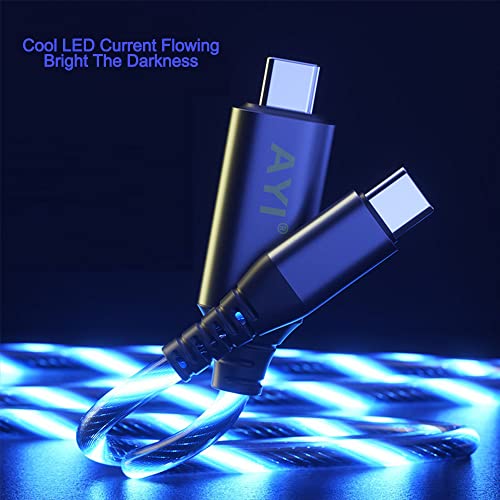 AYI 60 W USB Type C to Type C Fast Charging Cable with LED Indicator – 39 Inch High-Speed Charger for All USB-C Devices – Durable Design for Rapid Power Delivery and Quick Data Transfer