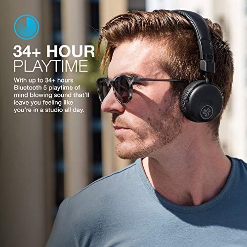 JLab Studio ANC On-Ear Wireless Headphones – Premium Bluetooth 5 Technology with 34+ Hours Playtime, 28+ Hours Active Noise Cancellation, Customizable EQ3 Sound Profiles, Luxurious Faux Leather & Cloud Foam for Ultimate Comfort – Perfect for Commuters and Home Relaxation