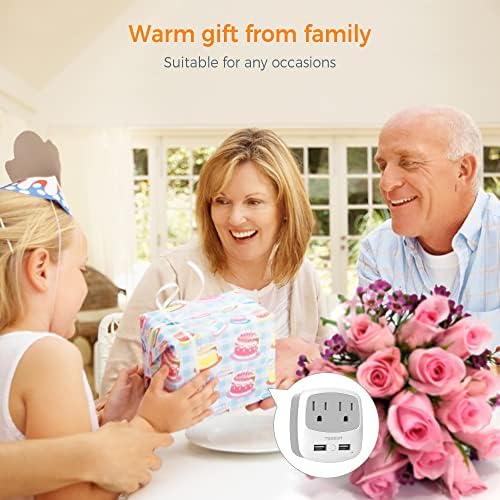 Ultimate TESSAN Type G UK Travel Plug Adapter with Dual USB Fast Charger Ports – Compact US to UK Power Converter for Effortless Global Connectivity in Scotland, London, Ireland, Kenya, Dubai & Qatar