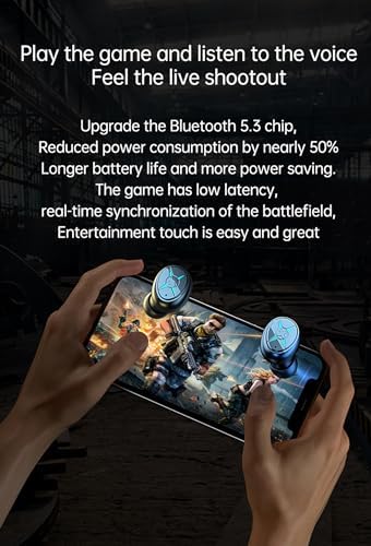 Revolutionary True Wireless Earbuds Model 45 – 2024 Bluetooth 5.3 Headphones with IP7 Waterproof Rating, Touch Control Ease, and Built-in Mic for Crystal Clear Calls – Optimal Performance for Active Lifestyles with LED Power Display