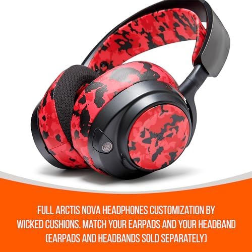 Revamp Your Sound with Wicked Cushions Red Speaker Plates for Arctis Nova Headsets | Ultimate Compatibility for Pro Wireless, Pro Wired, Nova 7, 7 X, and 7 P Models | Enhance Style and Audio Quality Seamlessly | Experience Unmatched Comfort and Effortless Installation | Upgrade to Superior Performance Today