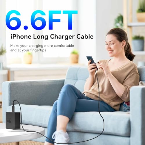 High-Speed 45 W USB-C Wall Charger for i Phone 16 Pro Max – Includes 6 FT Long Charging Cable for Ultimate Flexibility and Rapid Power Boost – Perfect for i Phone 16 Series & Samsung S24 – Compact Design with Advanced Safety Features