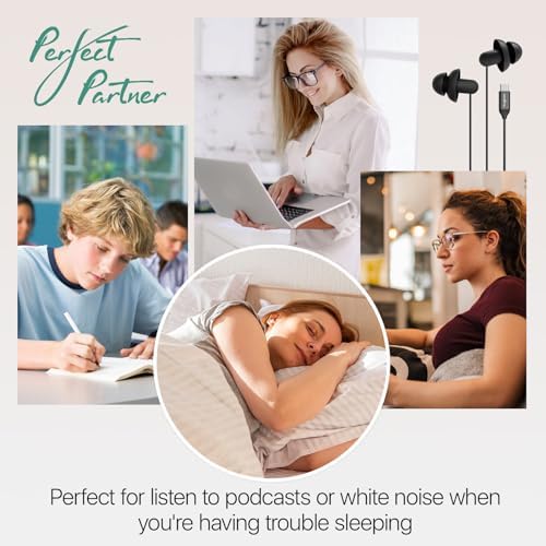 Experience Ultimate Serenity with Hearprotek Sleep Earbuds – USB-C Noise Isolation Earphones for Uninterrupted Comfort, Ideal for Relaxation, Air Travel, and Snoring Relief – Premium Silicone Tips for Perfect Fit and Enhanced Sound Quality