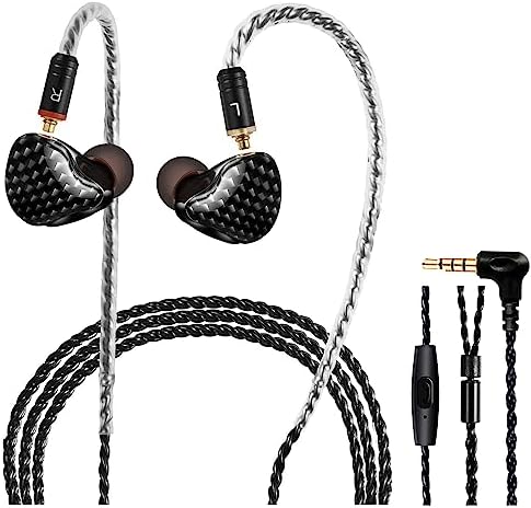 Premium Hi-Fi Dual Driver In-Ear Monitor Earbuds with Detachable Cable – Noise-Canceling Headset for Musicians, Singers & Audiophiles | Elegant Wood Grain Design for Superior Sound Isolation and Versatile Compatibility
