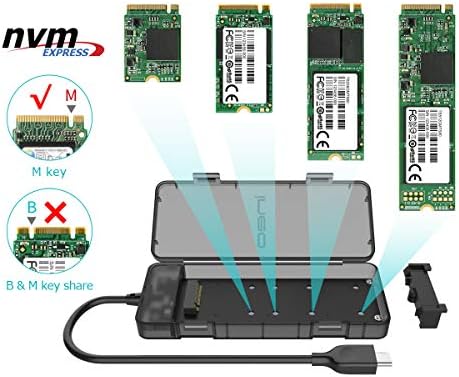 Upgrade Your Data Management with ineo Tool-Free M.2 NVMe SSD Enclosure – USB 3.2 Gen 2 Type C for High-Speed Transfers, Enhanced Compatibility, and Effortless Portability – Ideal for Data Backup & File Transfers