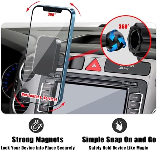 Experience Unmatched Convenience with the Premium Adjustable Car Phone Holder for Volkswagen Tiguan (2009-2017) – Hands-Free Magnetic Dash Mount for All Smartphones, Elevate Navigation and Connectivity Effortlessly