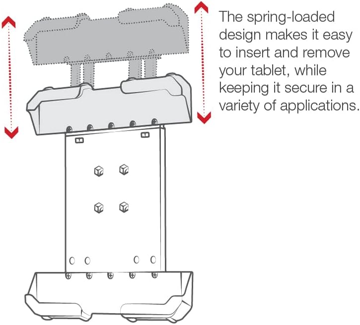 RAM MOUNTS Adjustable Tab-Tite Holder for 10.1″ – 10.5″ Tablets – Robust Spring-Loaded Mount for Superior Stability and Flexibility, Perfect for Any Use with or Without Cases, Effortless 360-Degree Rotation for Ultimate Viewing Comfort