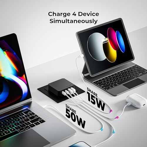 Nekmit 65 W Ga N Dual USB Fast Charging Wall Charger – Ultimate Travel Power Adapter for i Phone 15 Pro Max, i Pad Pro, Air Pods & Galaxy Devices – Compact, Lightweight Design with Advanced Safety Features for Efficient, Reliable Charging Solutions