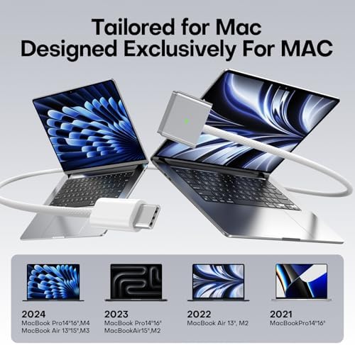Ultra-Fast 140 W USB Type-C Charger for Mac Book Pro & Air (2021-2025) – Robust Power Adapter with 6.6 FT Magnetic Cable & LED Charging Indicator – Engineered for M1 to M4 Series Efficiency & Durability – Optimal Performance for Home, Office, and Travel