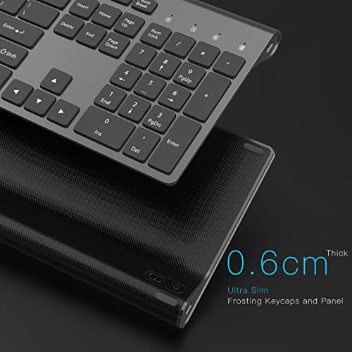 JOYACCESS Rechargeable Silent Wireless Keyboard – Sleek Silver-White Design for Mac, PC & Laptop | Versatile 2.4 G USB Connectivity | Water-Resistant, Noise-Free Typing for Enhanced Focus & Productivity | Compatible with Windows, i OS & Android Devices | Lightweight & Slim for On-the-Go Professionals