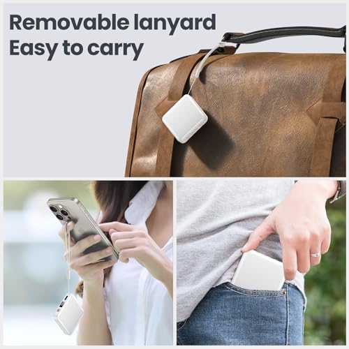 Ultra-Compact 12000 m Ah Fast Charging Power Bank with Built-in Cables – All-in-One Portable Charger for i Phone, Tablets & Samsung Devices, Featuring USB C Input/Output and LED Battery Display for Maximum Efficiency and On-the-Go Convenience