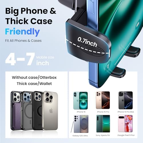 Universal Car Phone Holder with Super Suction Technology – Versatile Mount for Dashboard, Windshield, and Air Vent – Compatible with i Phone 16/15/14/13/12 Pro Max, Samsung & Android Smartphones – Hands-Free Convenience for Safe Navigation and Calls