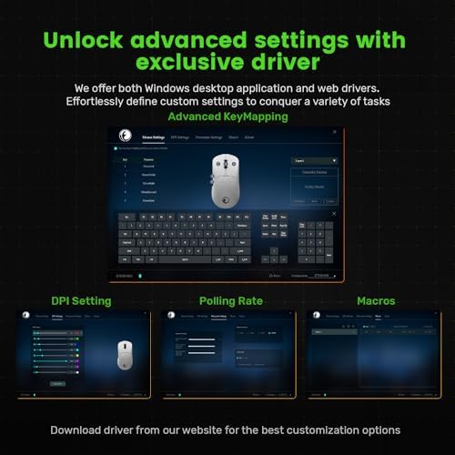 Ultra-Lightweight G63 Tri-Mode 4 K Wireless Gaming Mouse with PAW3395 Sensor – 58 g Design, 4000 Polling Rate, 26000 DPI, 5 Customizable Buttons & RGB Magnetic Charging Dock for Optimal Gaming Performance