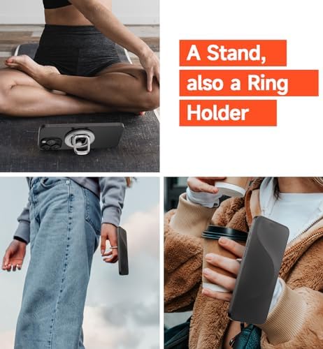 SURITCH Mag Safe Phone Grip – Innovative Magnetic Ring Holder for i Phone 15 Series, 360-Degree Adjustable Kickstand for Optimal Viewing, Ergonomic Design for Secure Handling, Sleek Silver Finish, Seamless Compatibility with Mag Safe Cases – Transform Your Mobile Experience